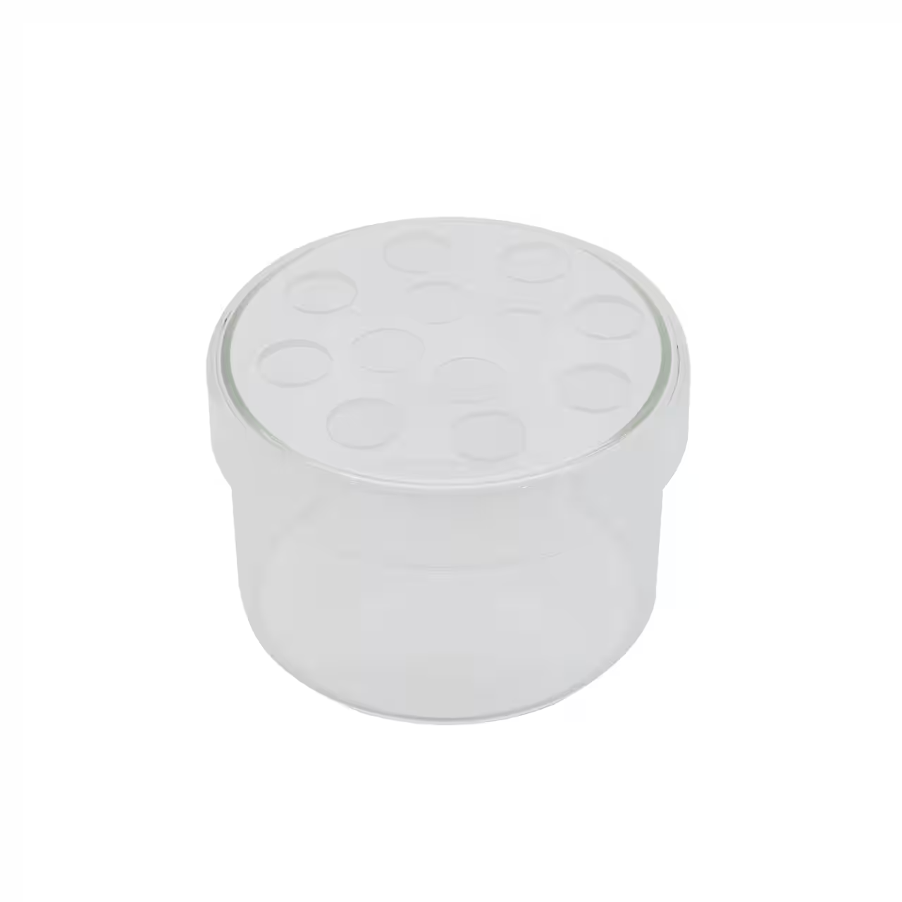 5.5" Clear Round Glass Bud Vase with Lid