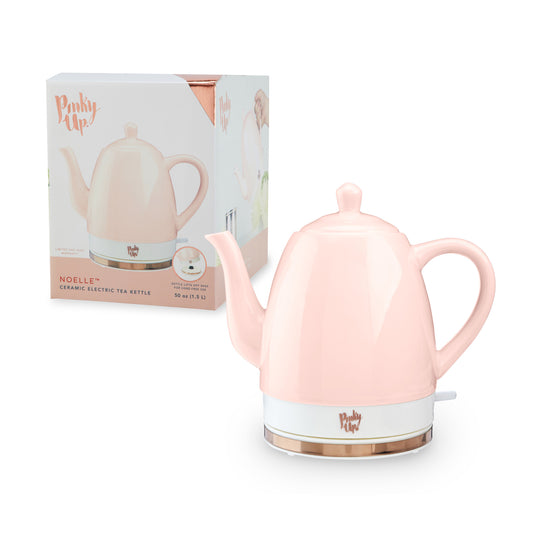 Noelle™ Pink Ceramic Electric Tea Kettle by Pinky Up®-0