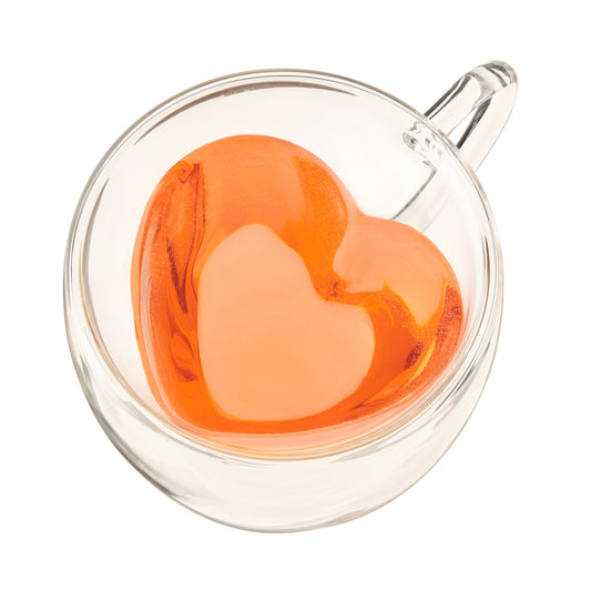 Kendall: Heart Double Walled Glass Tea Mug-0